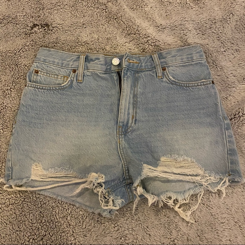 High waisted jean shorts
